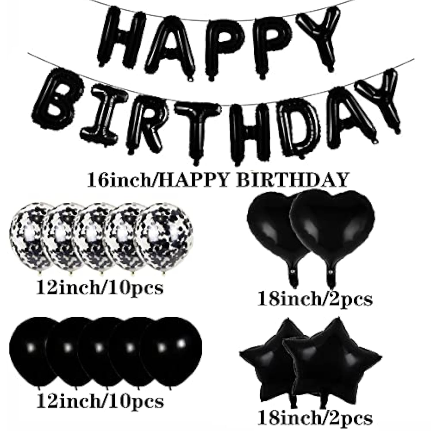 Sweet 19Th Birthday Decorations Party Supplies,Black Number 19 Balloons,19Th Foil Mylar Balloons Latex Balloon Decoration,Great 19Th Birthday For Girls,Women,Men,Photo Props