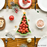 Poinsettia Birds Snowflake Merry Christmas Table Runner, Seasonal Winter Floral Kitchen Dining Table Decoration For Home Party Decor 13X48 Inch
