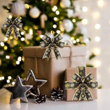 2 Rolls 40 Yards Christmas Snowflake Ribbon 2.5 Inch Christmas Black A