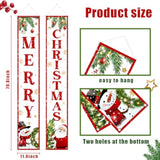 Christmas Door Banner-Christmas Outdoor Decorations Outdoor Santa Claus Snowman Merry Christmas Porch Sign Red Xmas Party Supplies