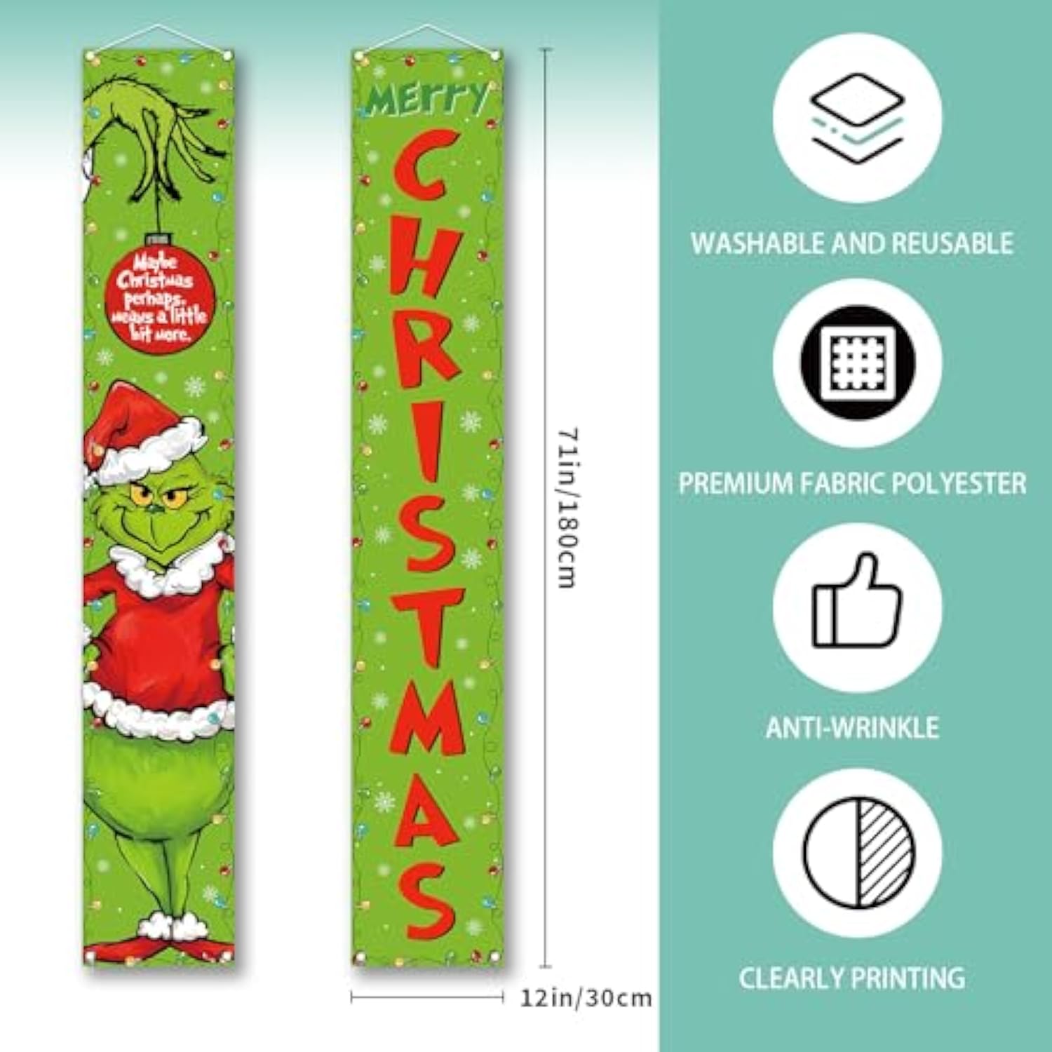 Christmas Decorations Merry Christmas Welcome Sign Winter New Year Xmas Party Decorations And Supplies For Home-12×71''