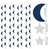 Navy-Blue Silver Moon-Star Party-Decorations Garland - 52Ft Twinkle Little Star Hanging Decoration Streamers Banner, Eid Ramadan Mubarak Decoration Birthday Wedding Baby Shower Party Decor
