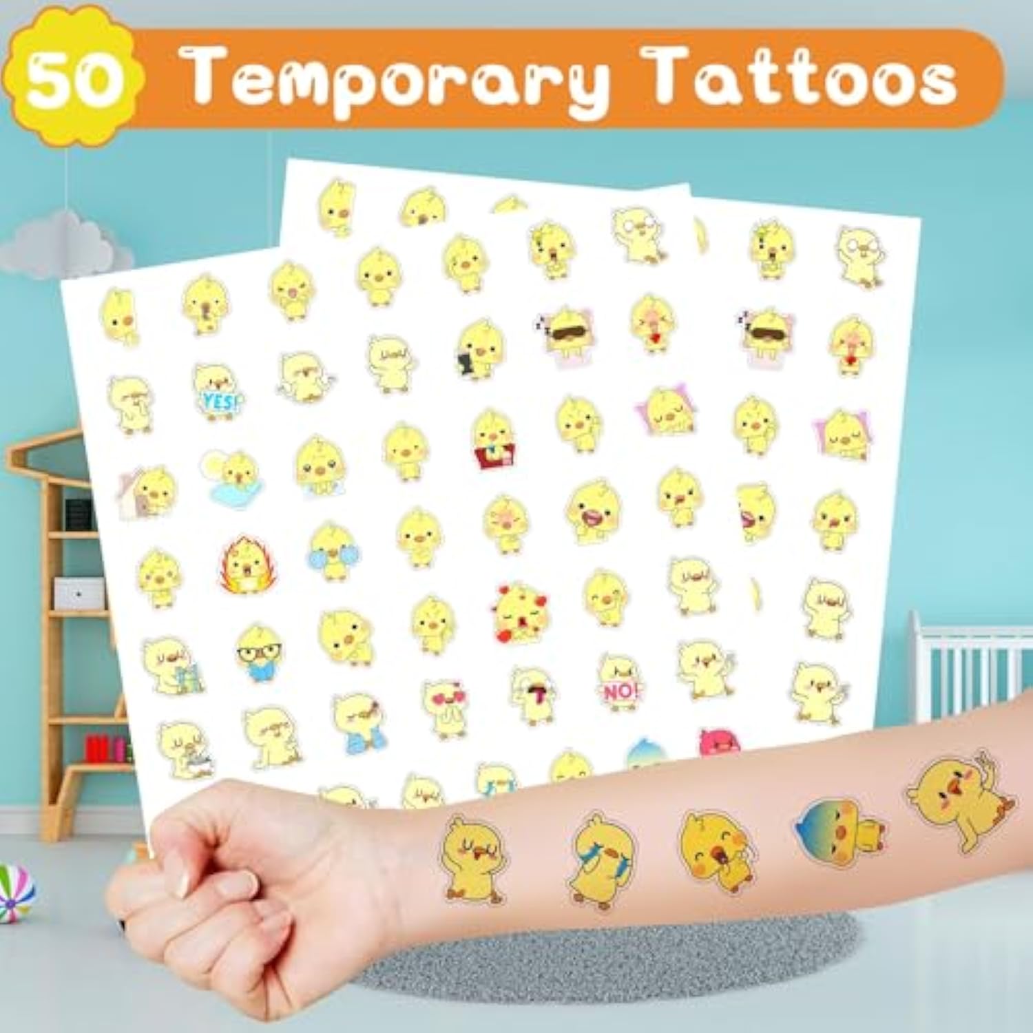 86 Duck Party Supplies 36 Slap Bracelets 50 Temporary Tattoos for Party Fun