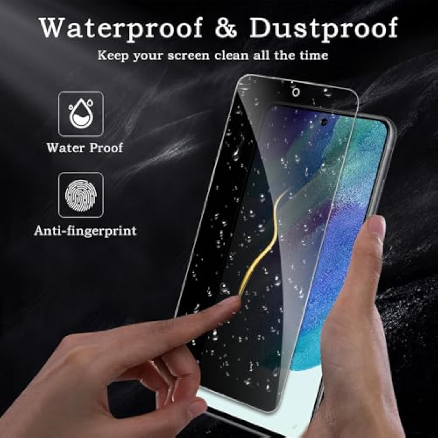 [2+2 Pack] Privacy Screen Protector For Samsung Galaxy S21 Fe 5G, Anti-Spy Shatterproof Tempered Glass With Camera Lens Tempered Glass 9H Hardness Bubble Free Anti-Glare Case Friendly