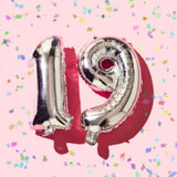 16" Silver 0-9 Number Balloons Foil Balloons Mylar Balloons For Party