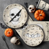Halloween Party Tableware for Adults Vintage Skull Bat Plates Napkins Disposable Serves 24
