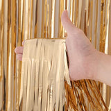 3PCS Champagne Foil Fringe Curtains, 3.3x8.2ft Tinsel Backdrop for Party & Event Decor