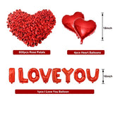 16" I Love You Foil Balloon Letters Hearts Balloon with Rose Petals