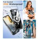 Magnetic for iPhone 16 Case Waterproof,Built-in Screen Protector[IP68 Underwater]