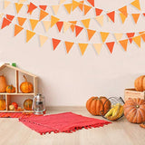 10M Triangle Flag Banner, Cotton Pennant Garland for Fall, Thanksgiving, Parties