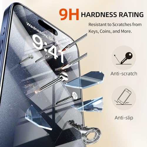 [2-Pack] Screen Protector for iPhone 16 (6.1 inch) - 9H Hardness, Anti-Fingerprint, Magnetic Auto-Install, Bubble-Free Installation, Ultra-Clear