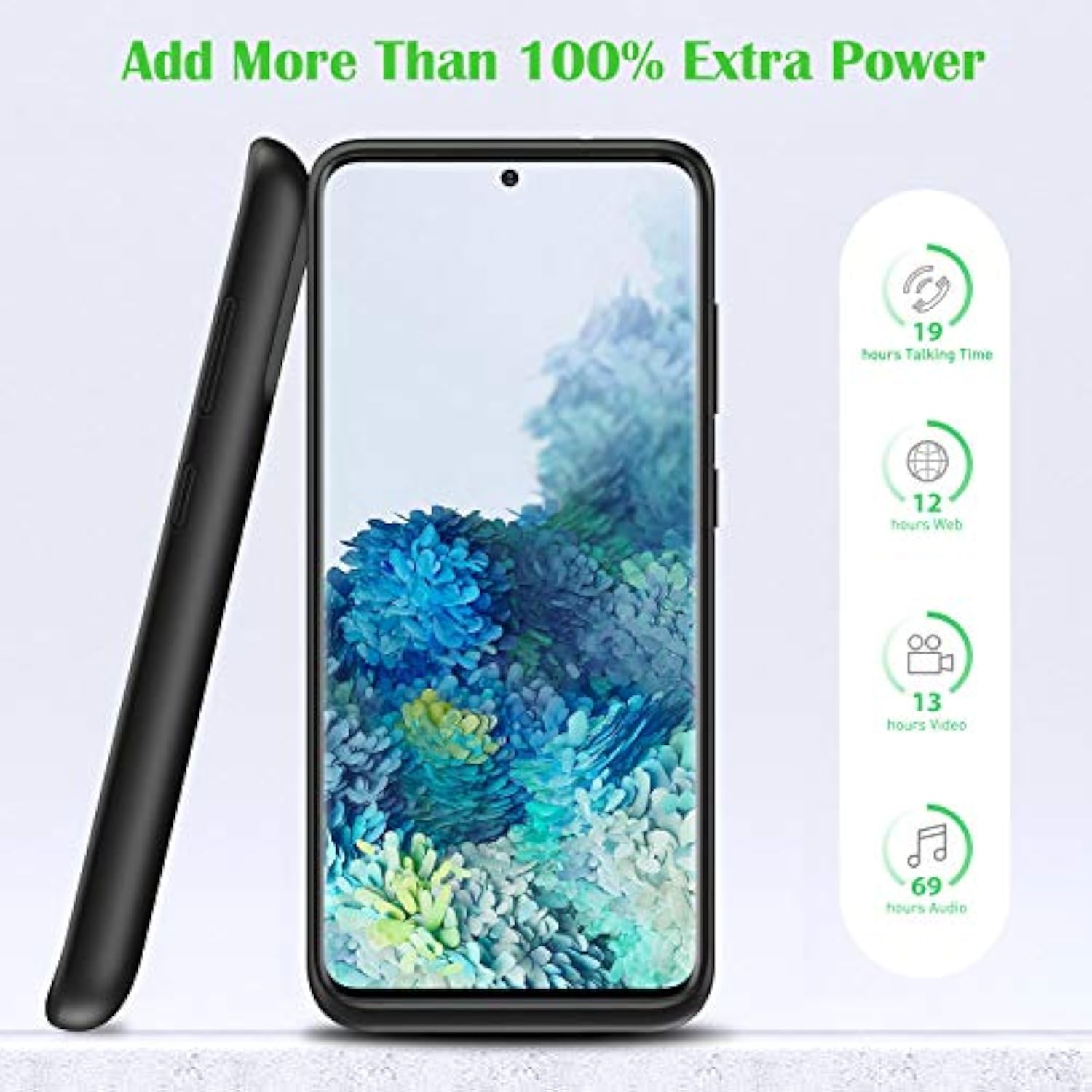 Battery Case For Galaxy S20[6.2 Inch], 7500Mah Rechargeable Portable Charger Case Extended Battery Pack For Samsung Galaxy S20 (Not For S20 Plus,S20+,S20 Utral,S20Fe)