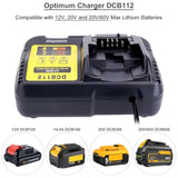 Dcb112 Dcb115 20V Max Charger Charges All Dcb201 Dcb204 Dcb606 Dcb609 Dcb207 Dcb206 Dcb203 Dcb200 Dcb120 Dcb127 12V Max, 20V Max And 60V Max Li-Ion Cordless Tool Battery Packs