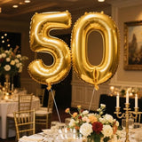 40 Inch Jumbo Gold Foil Mylar Number Balloons For Men Women 50Th Birth