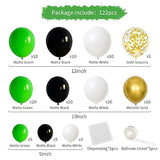Green Black White Balloon Garland Arch Kit Arch, 122Pcs Green Black Wh