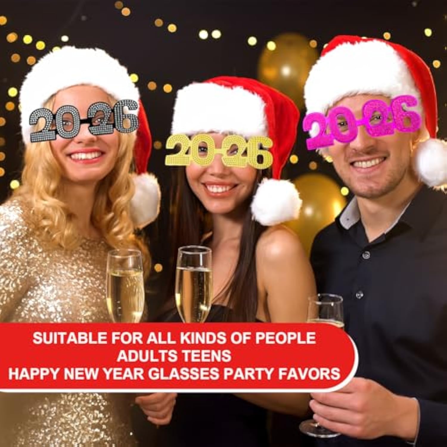 8pc 2026 New Year Glasses NYE Party Favors & Graduation Photo Props