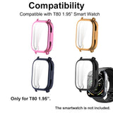 Watch Cases Compatible With Puqo Cillso T80 1.95” Smart Watch, Tpu Case With Screen Protector, Protecting Watch Body & Screen
