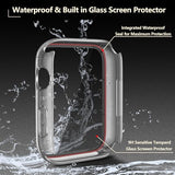 [2 Pack] Waterproof Case For Apple Watch 11 (2025) 42Mm With Tempered Glass Screen Protector, Slim Guard Bumper With Hd Glass, Hard Pc Protective Cover For Iwatch Series 11/10 42Mm, Transparent