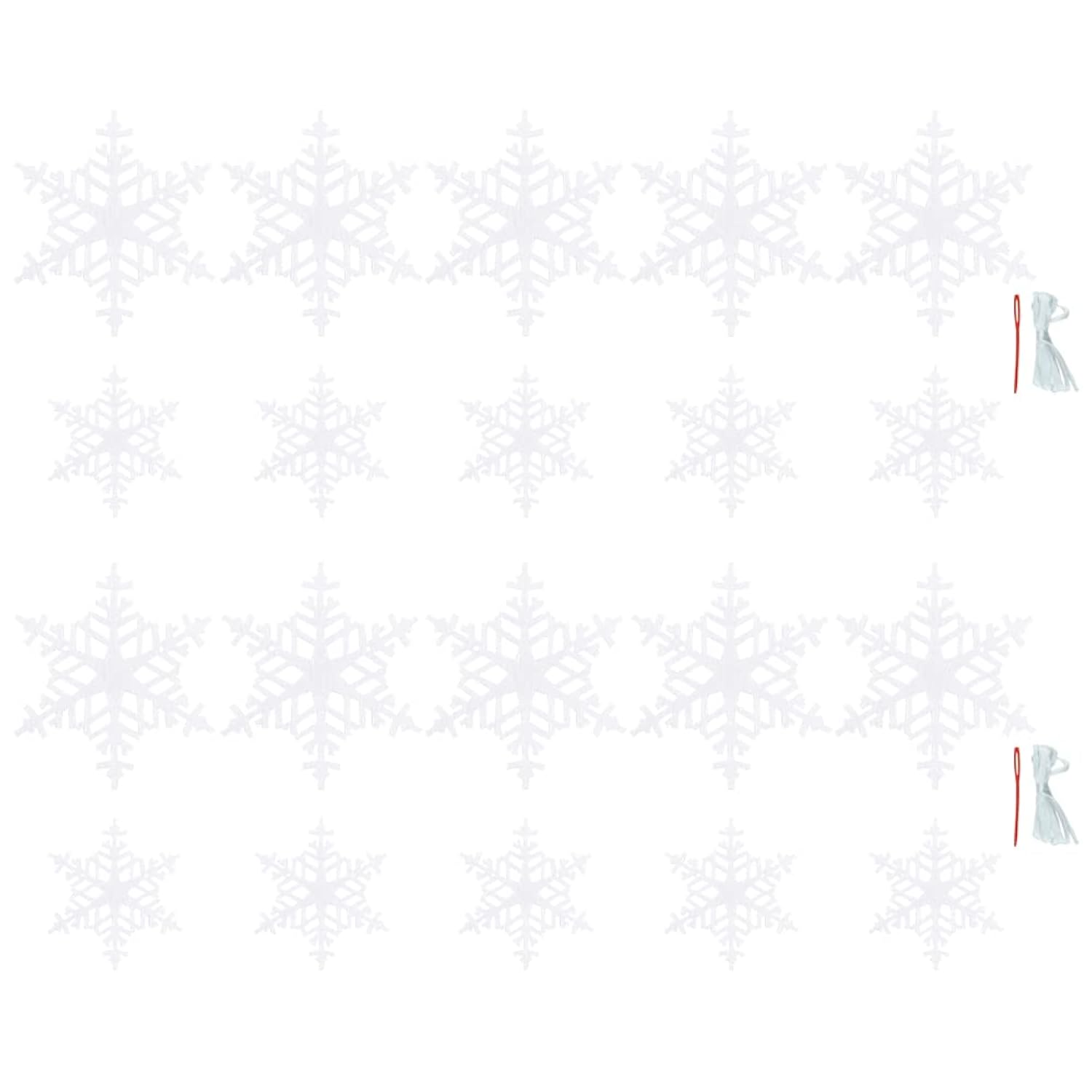 White Snowflake Garland Felt Banner Winter Garland Snow Banner Christmas Snowflakes Holiday Party Decorations Pack Of 2