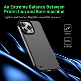 Slim Borderless For Iphone 15 Pro Max Phone Case 6.7"(2023) Ultra-Thin Lightweight Frameless Matte Hard Pc Cover Case With Pull Ring Shockproof Non Slip Rope,Suppor Wireless Charging-Black