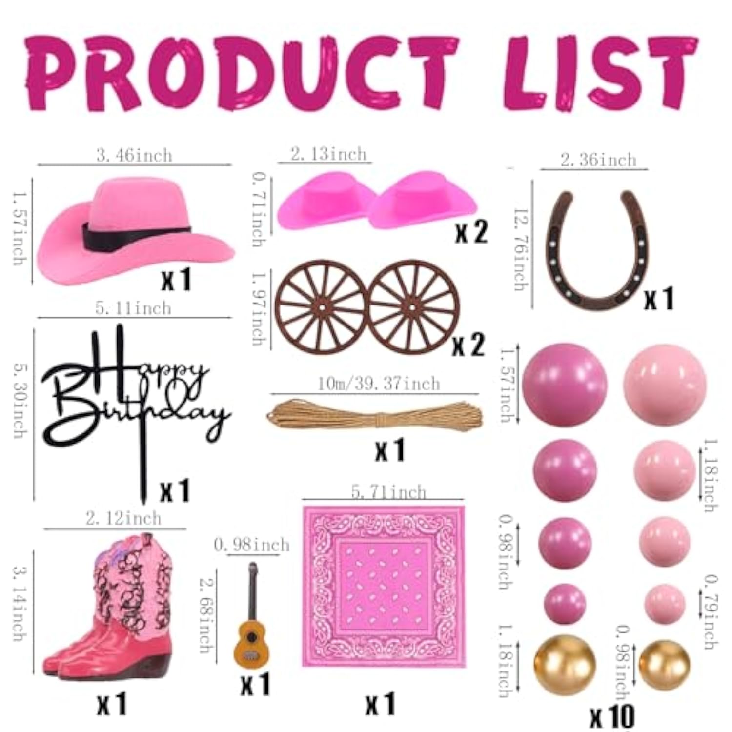 Cowgirl Cake Topper First Rodeo Birthday Cupcake Decorations Girl Mini Pink Cowgirl Hat And Boot For Western Disco Baby Shower Vaquero Themed Party Favors Supplies