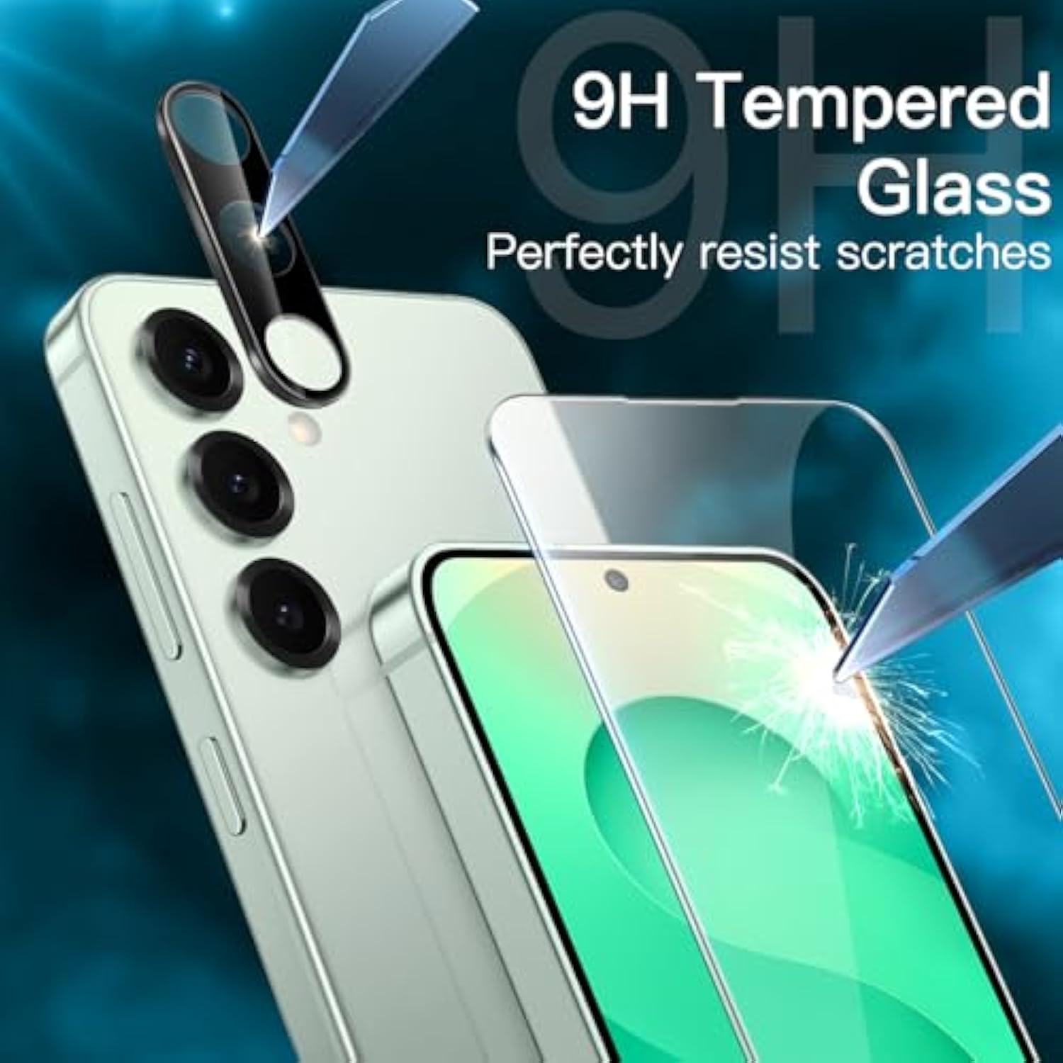 JETech Screen Protector for Samsung Galaxy S25+ / S25 Plus 5G with Camera Lens Protector, Tempered Glass Film, Fingerprint ID Compatible, HD Clear, 2-Pack Each