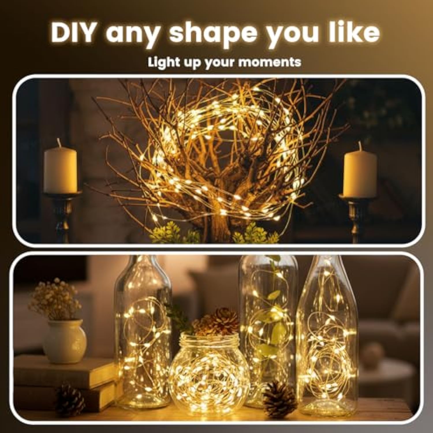 30 Pack Fairy Lights Battery Operated, 7Ft 20 Led Waterproof Outdoor String Lights For Home Christmas Table Centerpiece