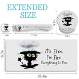 Desk Mat Set, Large Gaming Mouse Pad With Wrist Rest, Ergonomic Mouse Pad Keyboard Mat Wrist Support, Cup Coaster, Home Office Desk Accessories Decor Supplies, Funny Black Cat