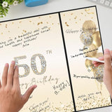 Black Gold 50Th Birthday Party Decorations, Happy 50Th Birthday Alternative Signature Guest Book For Men Women Cheers To 50 Years Old Gifts 50 Birthday Signing Card Board Party Supplies