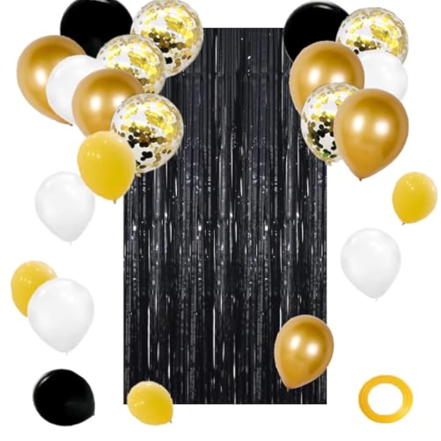 22pcs Black Gold Confetti Balloons 12inch Party Decorations