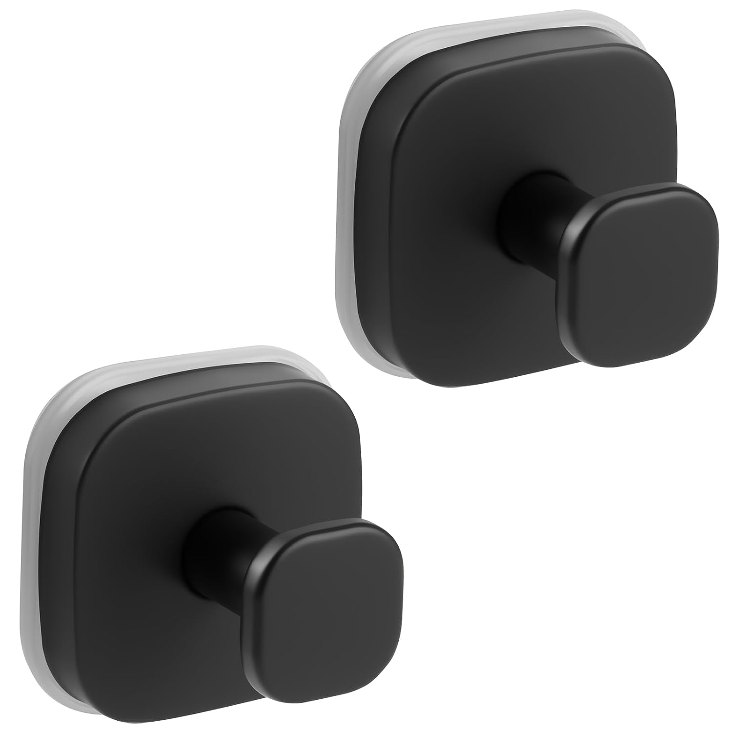 Suction Cup Hooks For Shower, No-Drill Towel Hooks For Bathrooms, Kitchen, Glass Door, Mirror, Tile, Shower Suction Hooks For Hanging Towels, Robe, Loofah, Christmas Wreath (Matte Black, 2 Pack)