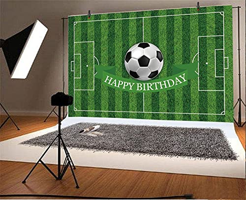 7x5ft Soccer Birthday Party Backdrop Football Field Photography Background