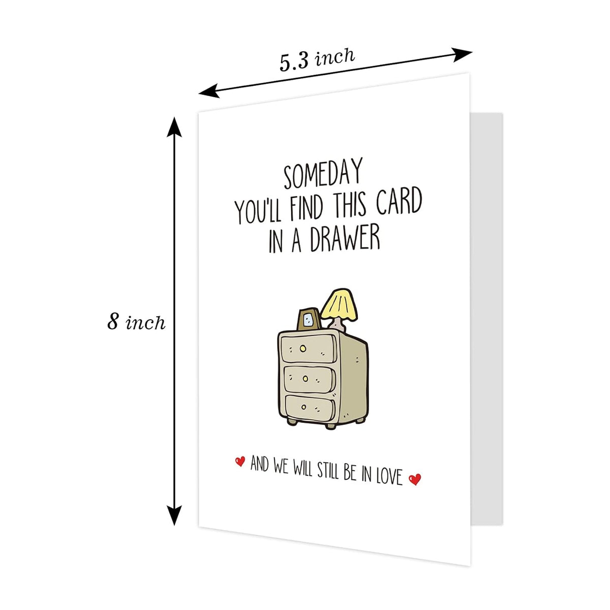 Cute Valentine'S Day & Anniversary Greeting Card For Couples, Unisex-Adults, Red, 8X5.3 Inches, Modern Letter Print