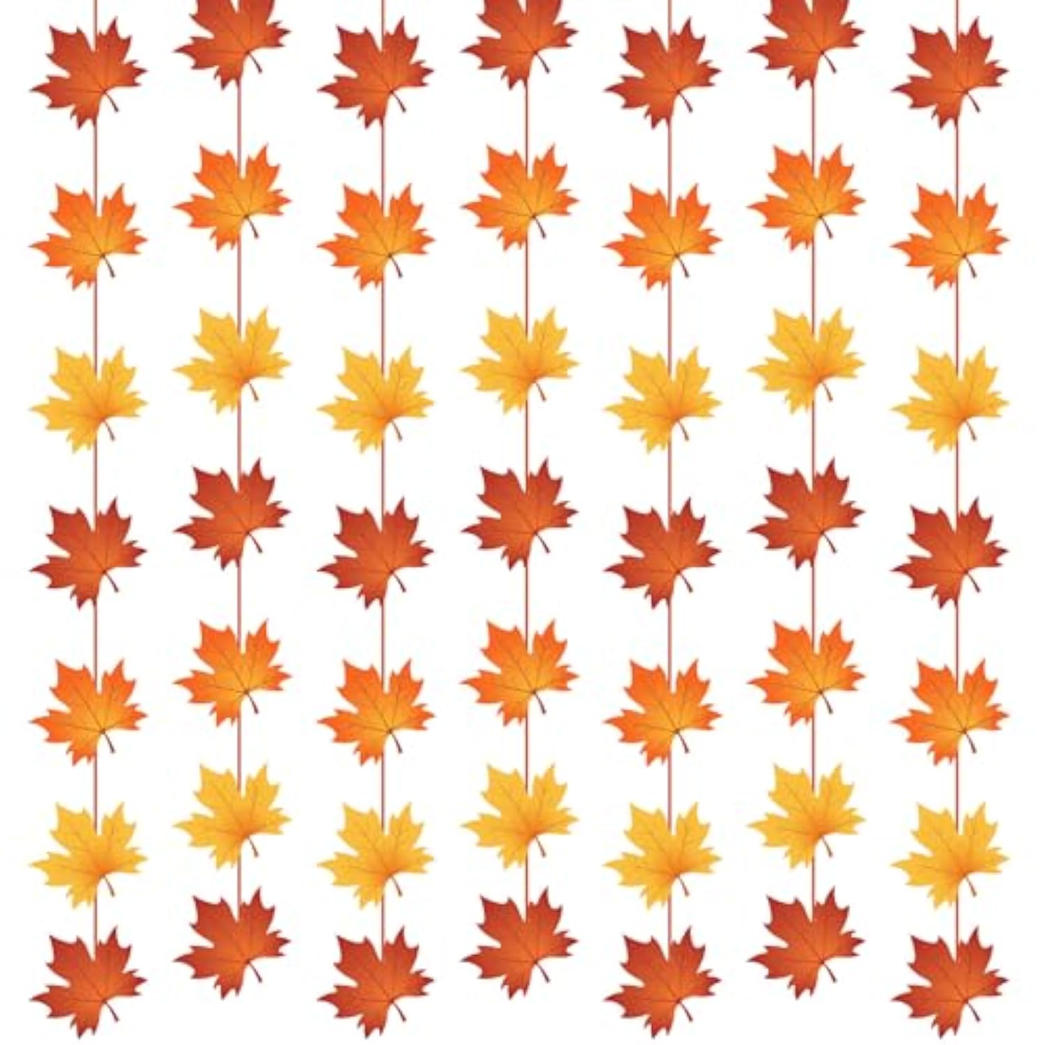 8 Pcs Fall Party Hanging Decorations Artificial Autumn Maple Leaves Banner Maple Leaves Hanging Garland Decor For Fall Thanksgiving Home Garden Wedding Wall Doorway Backdrop Supplies Decor