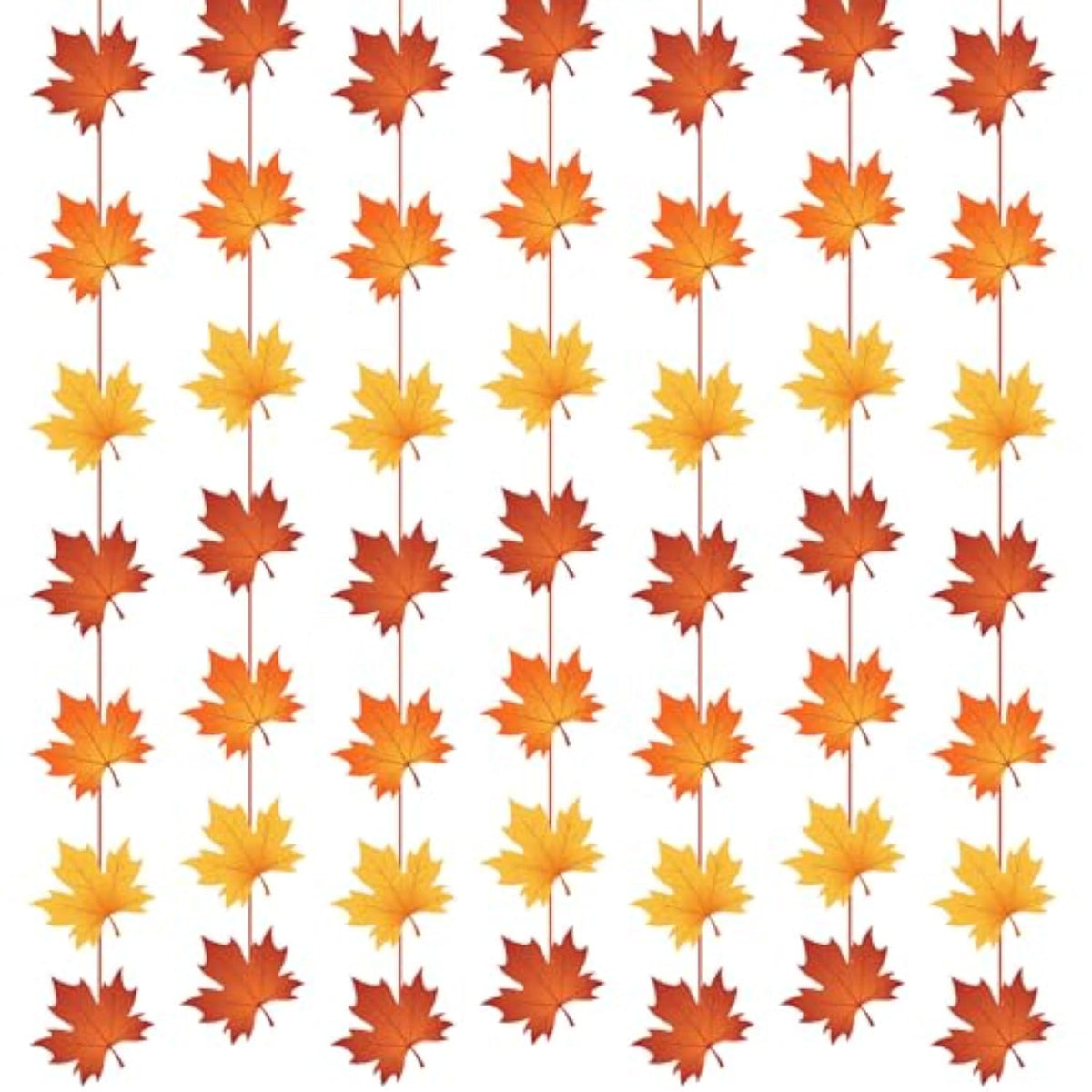 8 Pcs Fall Party Hanging Decorations Artificial Autumn Maple Leaves Banner Maple Leaves Hanging Garland Decor For Fall Thanksgiving Home Garden Wedding Wall Doorway Backdrop Supplies Decor