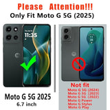 Heavy Duty Dual Layer Protective Case for Motorola Moto G 5G 2025 with Screen Protector, Black