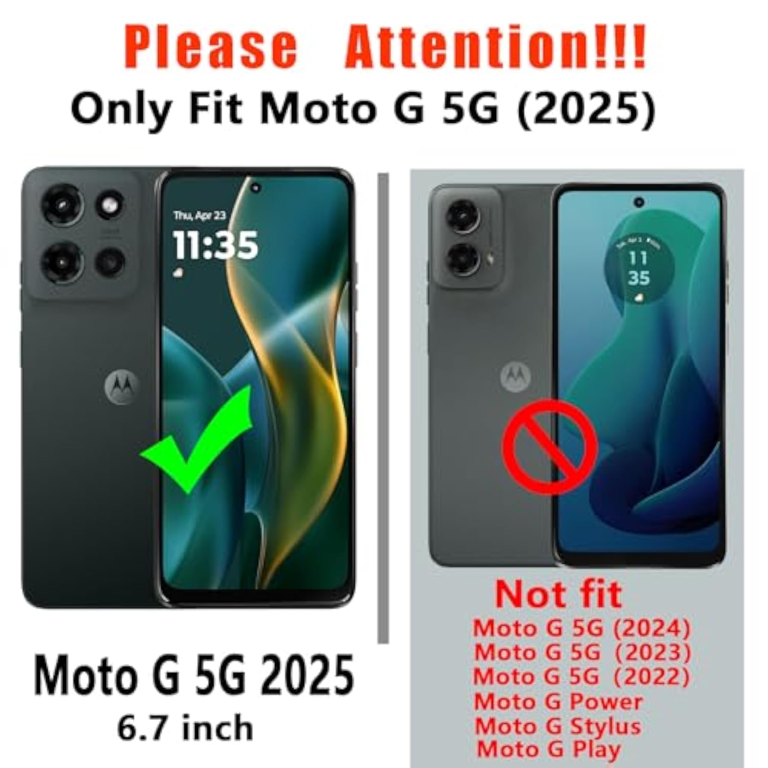 For Moto G 5G 2025 Case, [Military Grade Drop Tested] With Screen Protector, Dual Layer Protective Heavy Duty Cell Phone Cover Non-Slip Shockproof Case For Motorola Moto G 5G 2025 (Black)