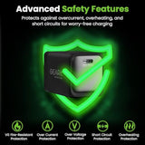 GEARit Compatible with Apple, Samsung, iPhone, iPad | 45W USB C Charger Block | Foldable GaN Wall Charger Box | Fast Charging Wall Plug Power Adapter Brick Cube | Type-C Charging Block - Black