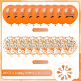 Orange Happy Birthday Balloons 18Pcs Latex Confetti Fall Party Decorations Supplies