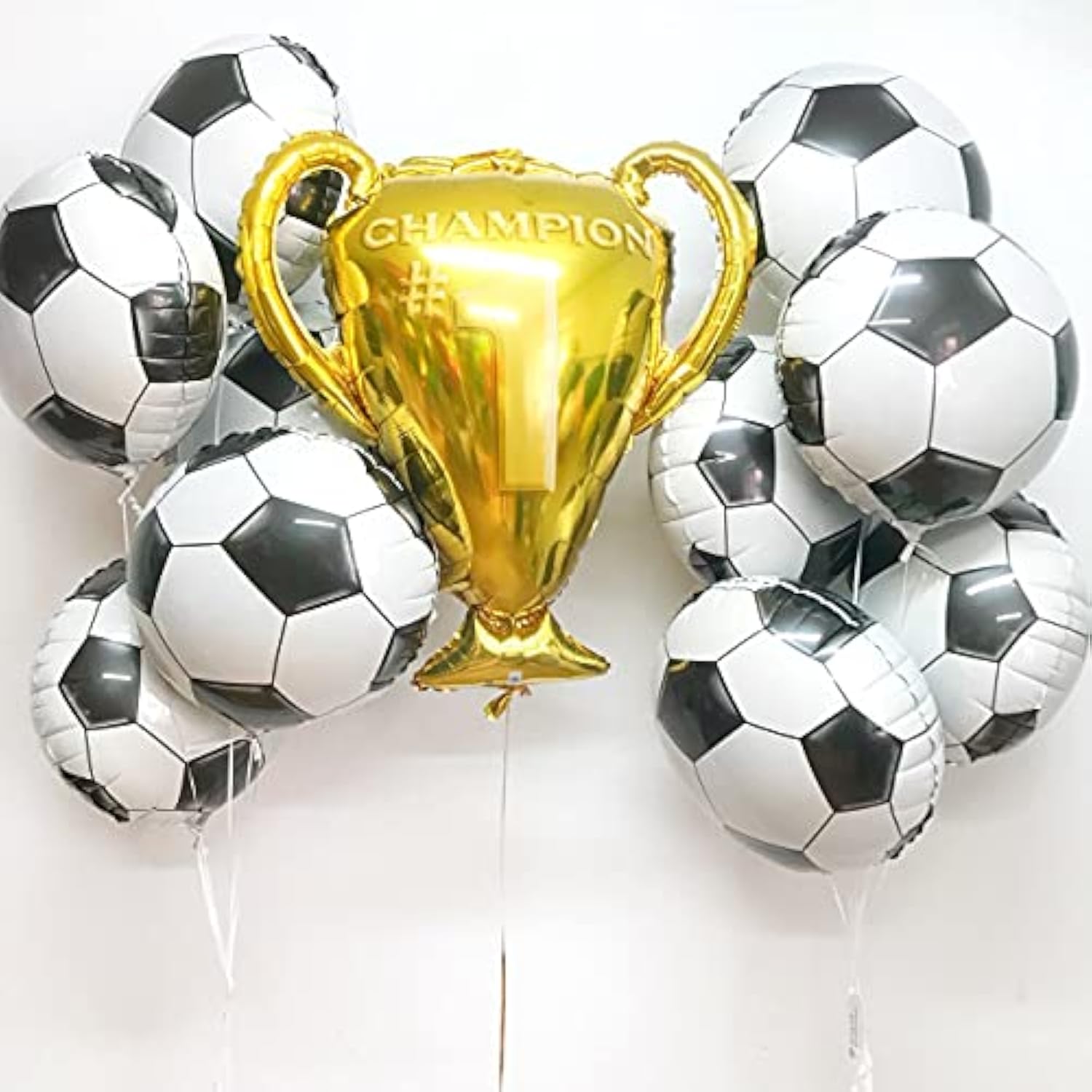 Soccer Party Balloons Set: Trophy & Foil Balloons (7 Pcs)