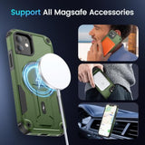 For Iphone 11 Case, Iphone 11 Phone Case [Compatible With Magsafe] [Built-In Invisible Stand] [Heavy Duty Drop Protection] Shockproof Rugged Protective Magnetic Cover Accessories Green