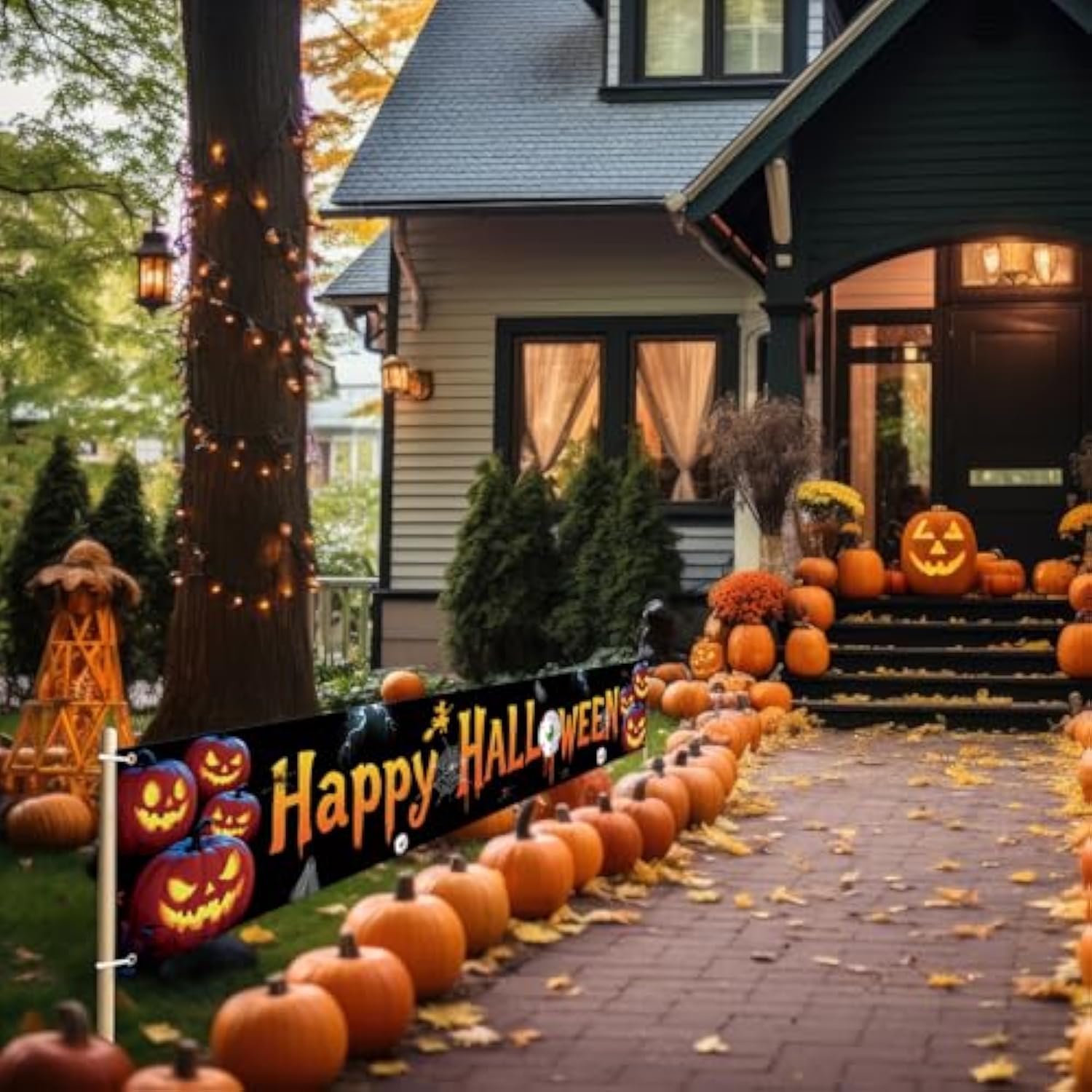 3 Pcs Halloween Thanksgiving Christmas Yard Banner Decorations Outdoor Indoor