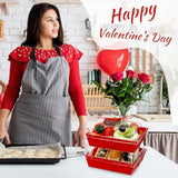 50 Pcs Charcuterie Boxes With Clear Lids 5'' Disposable Square Dessert Boxes Paper Food Box Bakery Containers For Party Cake Cookie Sandwich (Red)