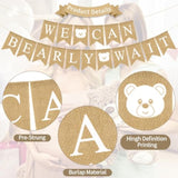 We Can Bearly Wait Banner 6ft Burlap Teddy Bear Baby Shower & Birthday Decor