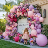 Purple Pink Balloon Garland Kit – Double-Stuffed Lilac, Lavender & Hot Pink Balloons in Various Sizes for Baby Showers And many more