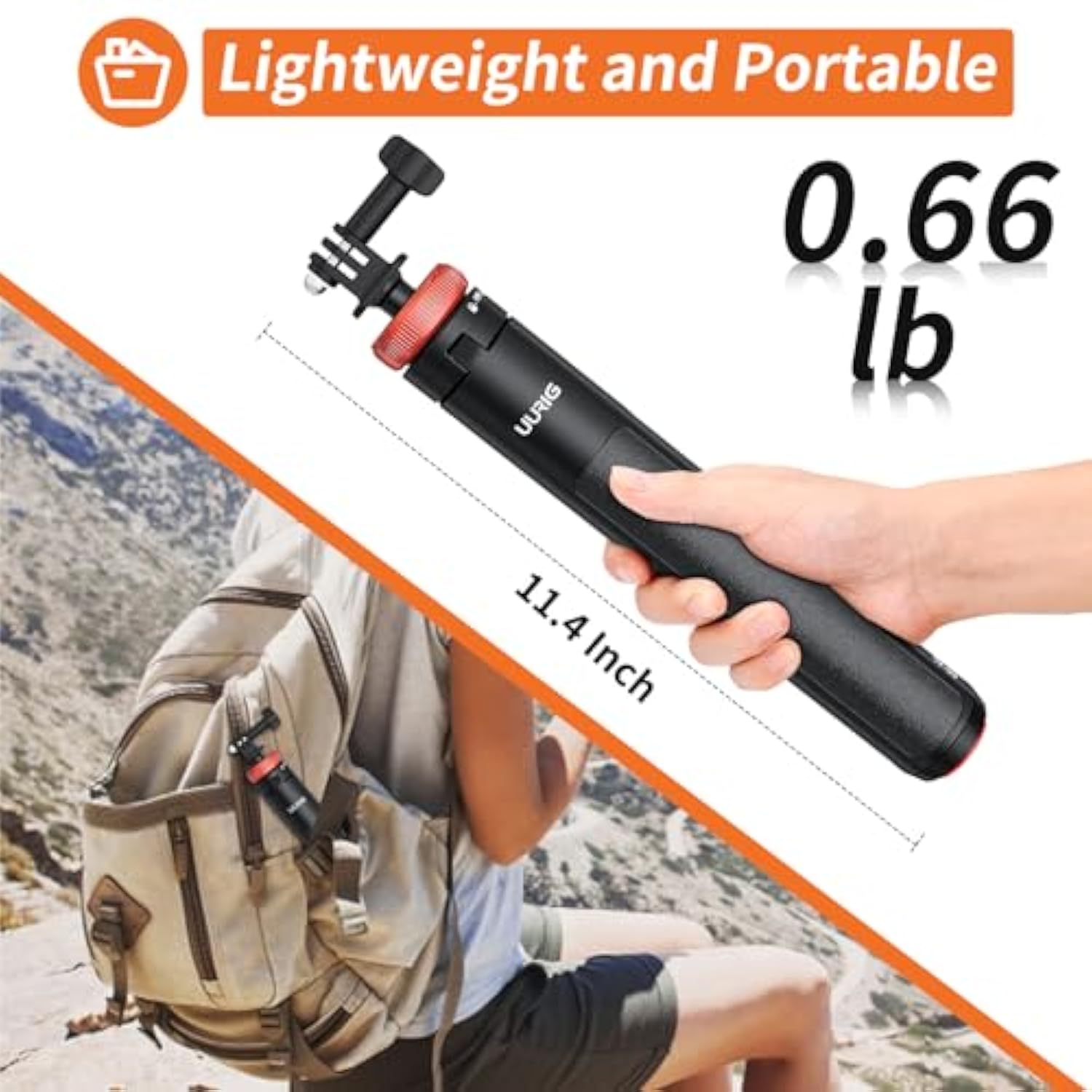 Extendable Selfie Stick Tripod for GoPro DJI Insta360 Up to 50.7 Inch
