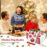 200 Pcs Christmas Napkins Disposable Paper Xmas Disposable Guest Towels Merry Christmas Dinner Napkins Design For Winter Holiday Party Supplies Tableware Decorations (Baubles Style)