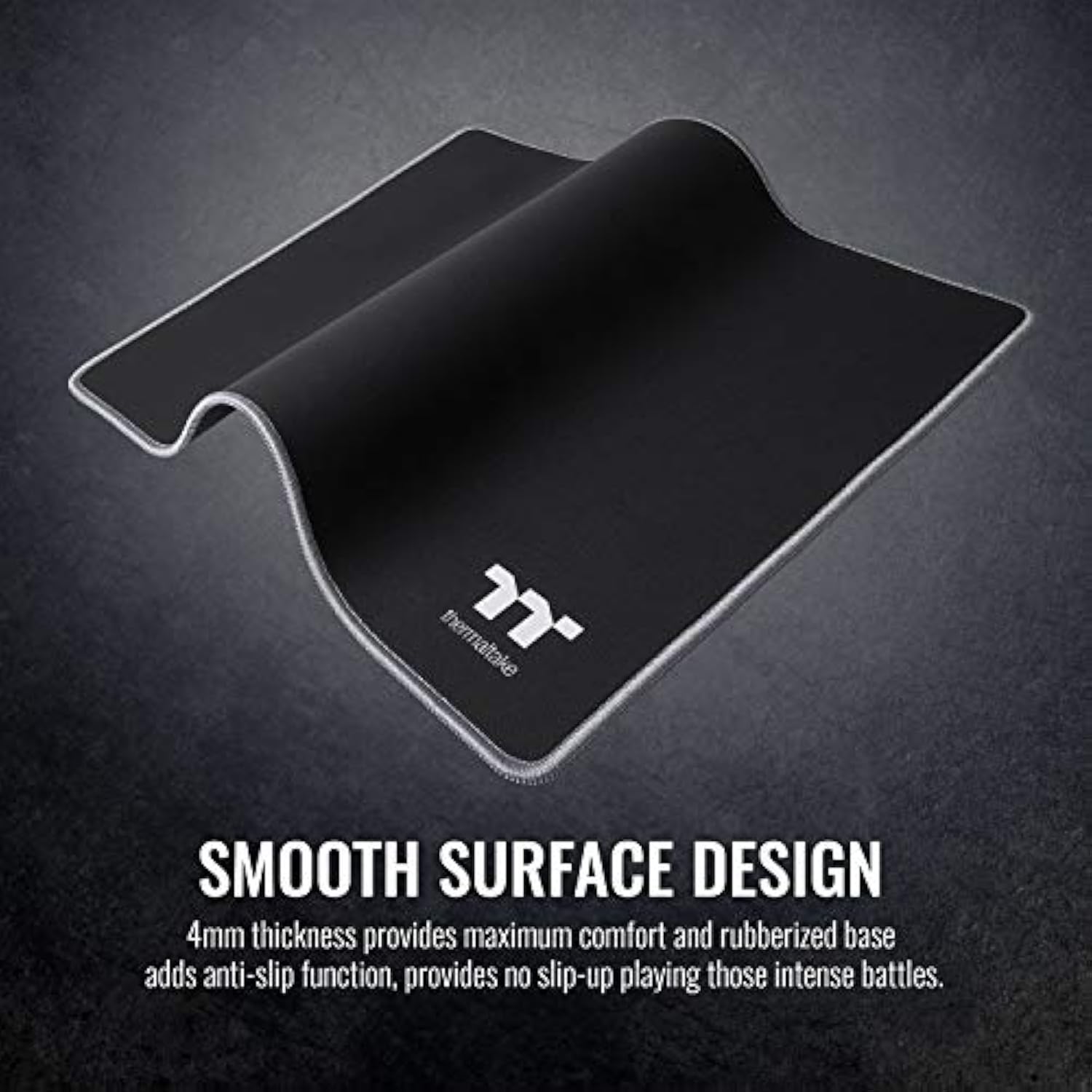Thermaltake M300 Smooth Surface/Solid Sewing Edge/Splash-Proof/Anti-Slip Rubber Base 360mm x 300mm Gaming Mouse Pad GMP-TTP-BLKSMS-01, Small