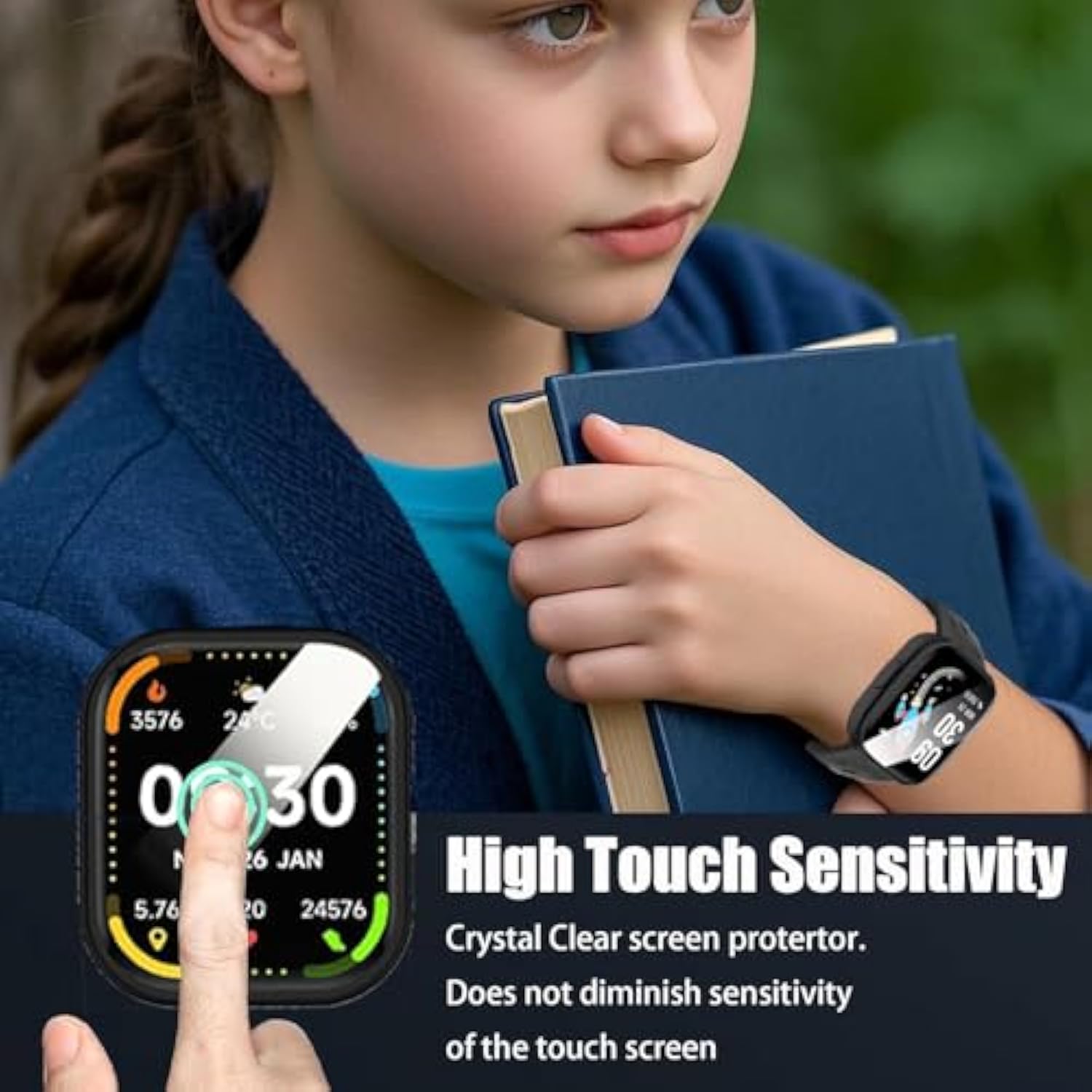 Compatible For Biggerfive Bw02 Smart Watch Case, Tpu Case With Screen Protector Compatible For Biggerfive Bw02 Smart Watch (2 Pack-Black+Black)