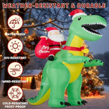 8Ft Christmas Inflatables Santa Claus Riding Dinosaur,Inflatables Decorations Outdoor/Indoor,Christmas Blow Up Santa Cla
